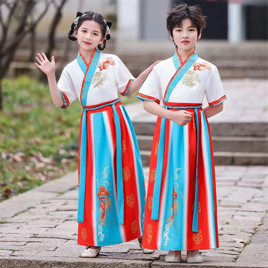 

Traditional Chinese Vintage Clothing For Kids Boys Girls Women Hanfu Dress Tang Suit Kids Children Halloween Cosplay Costume