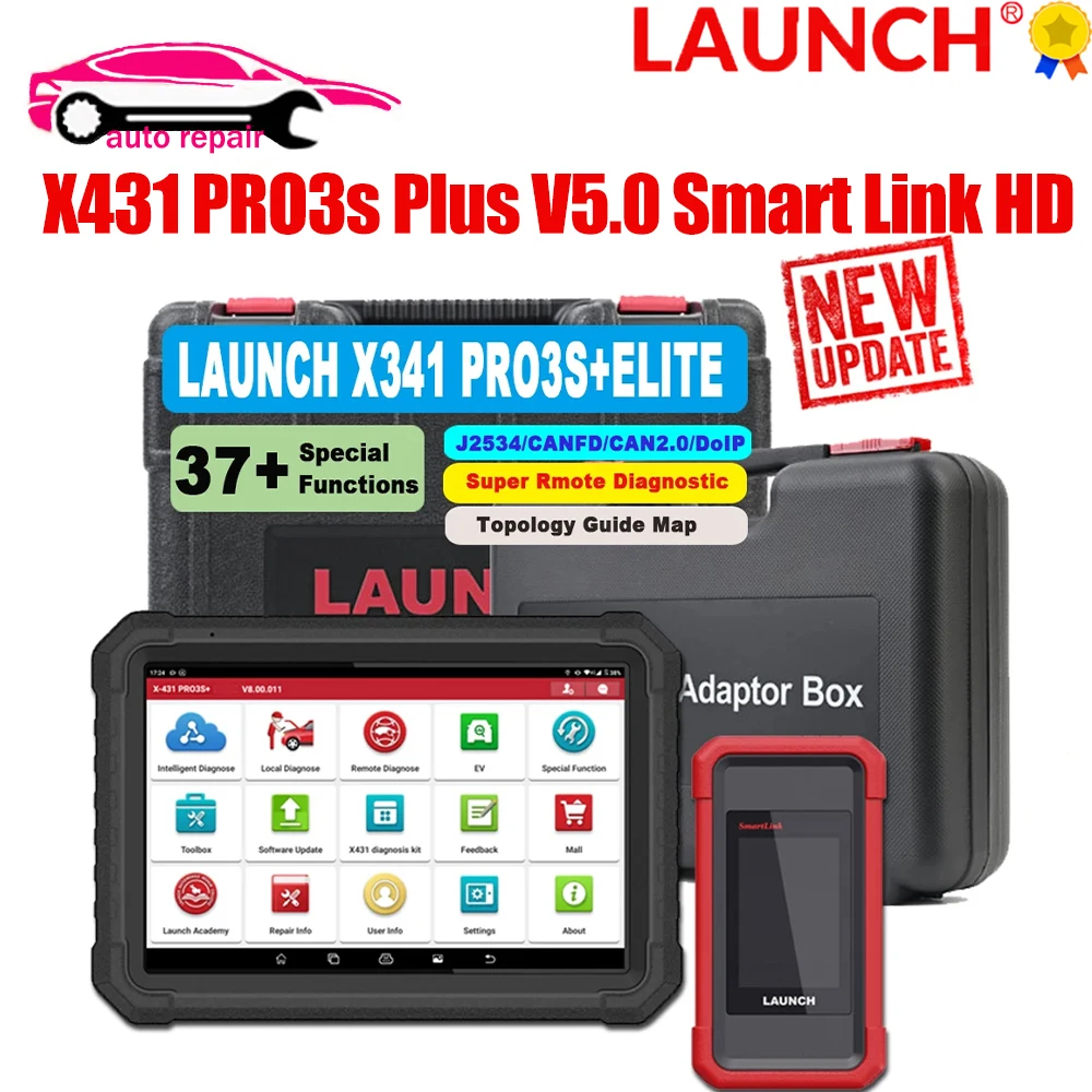 LAUNCH X431 pro3s Plus V5.0 SnartLink HD C2.0 10.1