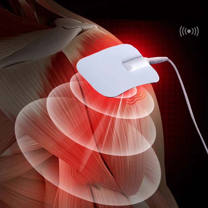 TENS筋肉刺激装置用シリコンゲル電極パッド 電気マッサージ器用導電性パッド 痛みの緩和と筋肉の弛緩のため