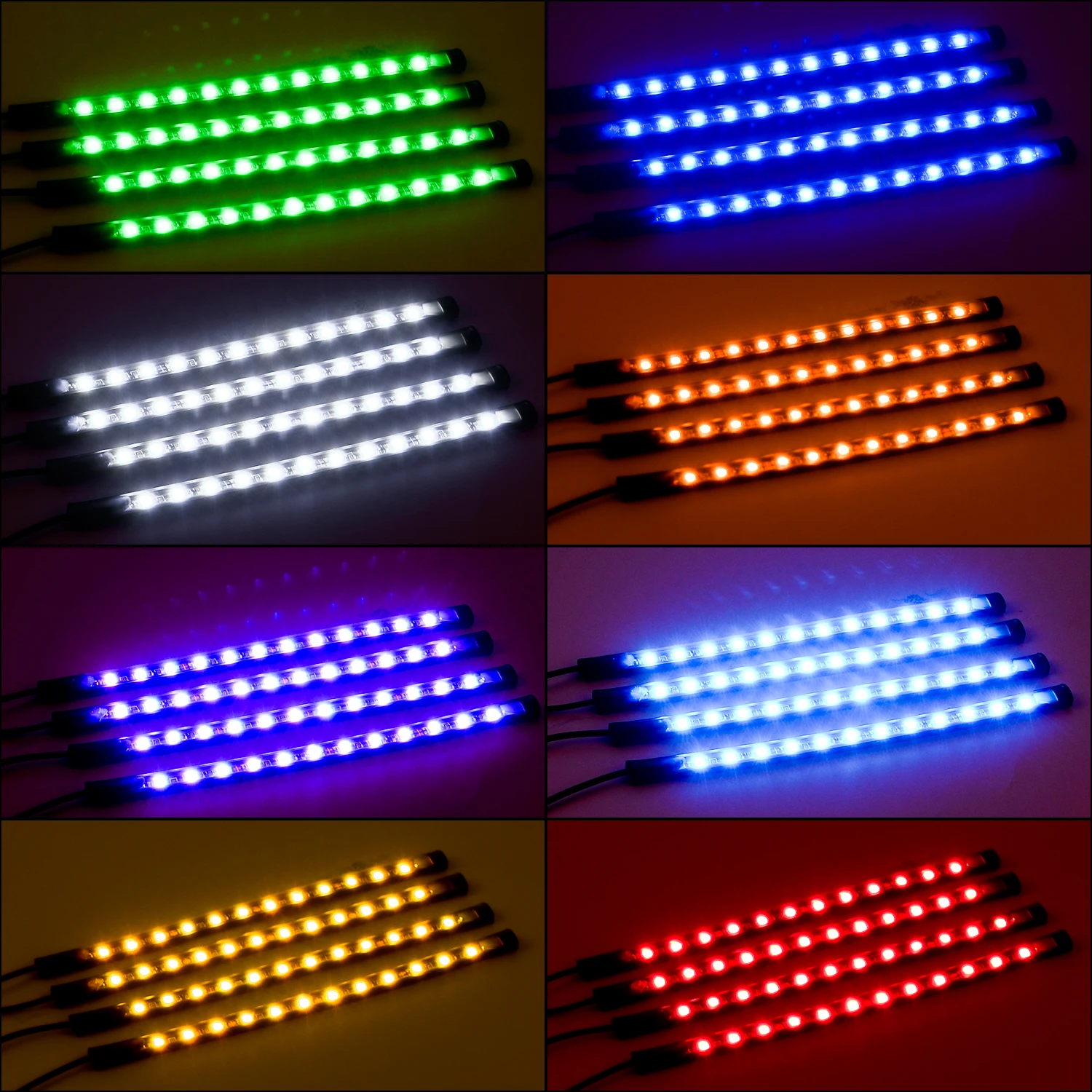 Nilight Car Interior Lights with APP Control 16 Million RGB Colors Strip Lights with Music Sync Mode and Multiple Scene Options