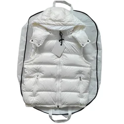 Gilet invernale da uomo classico cappuccio staccabile caldo confortevole 90% piumino d'anatra bianco dimensioni 1-5 chip di rilevamento NFC incluso sacchetto per la polvere