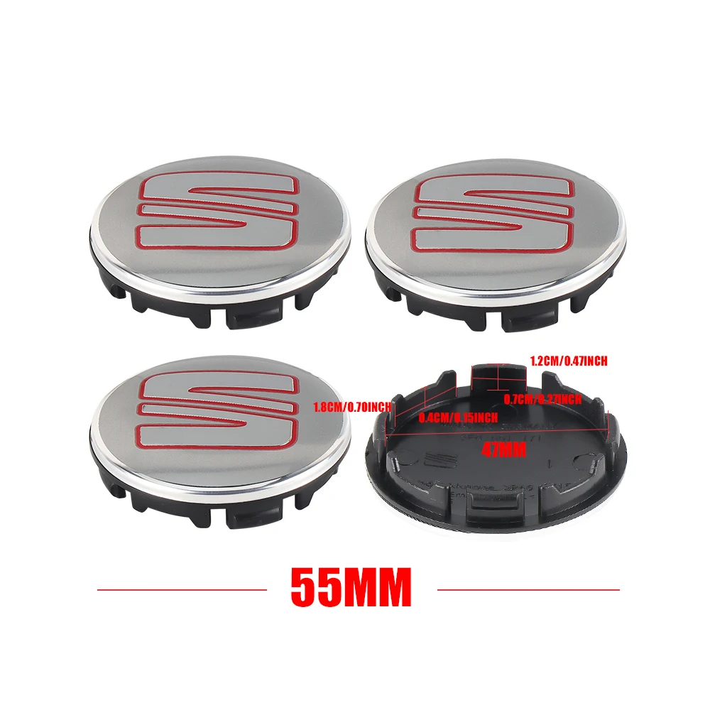 4 stuks 55/63MM wielnaafdoppen velgenafdekkingen badge auto-accessoires voor Seat Cupra Ateca Ibiza 6F Leon Mk2 FR E-Racer Formentor