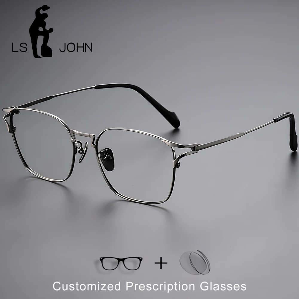

Square Titanium Myopia Reading Glasses Men Ultralight Customized Optical Prescription Eyeglasses Male Japanese Brand Eyewear