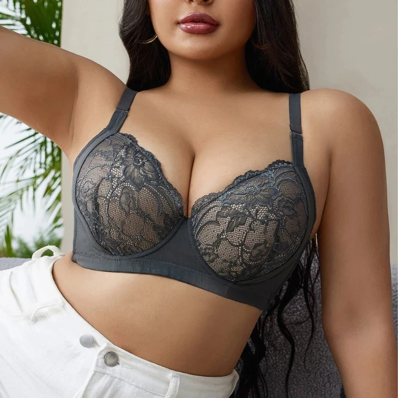 Sexy Lace Lingerie Women's Plus Size Wireless Bra Comfortable  Anti Sagging Bras