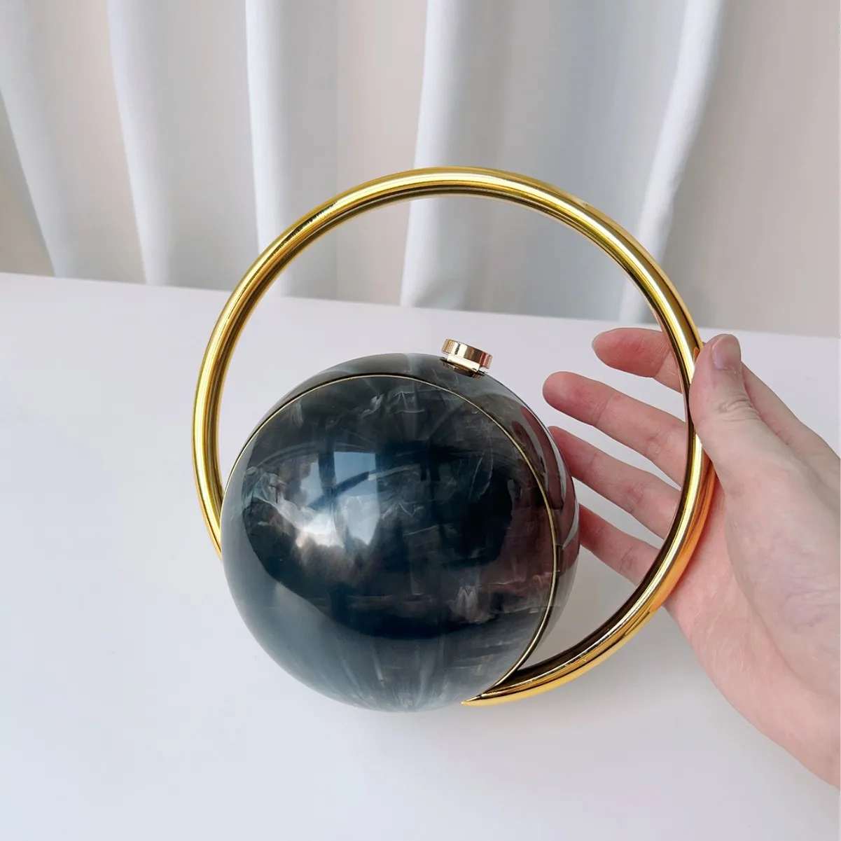 

New Round Ball Women's Handbag Brand Designer Bowling Bag PVC Mini Shoulder Bags Female Luxury Purse Fashion Armpit Bag