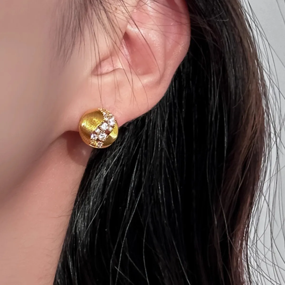 QMCOCO  Silver Color Zircon Scrub Stud Earrings For Women Exquisite Simple Elegant Fashion Jewelry Gifts