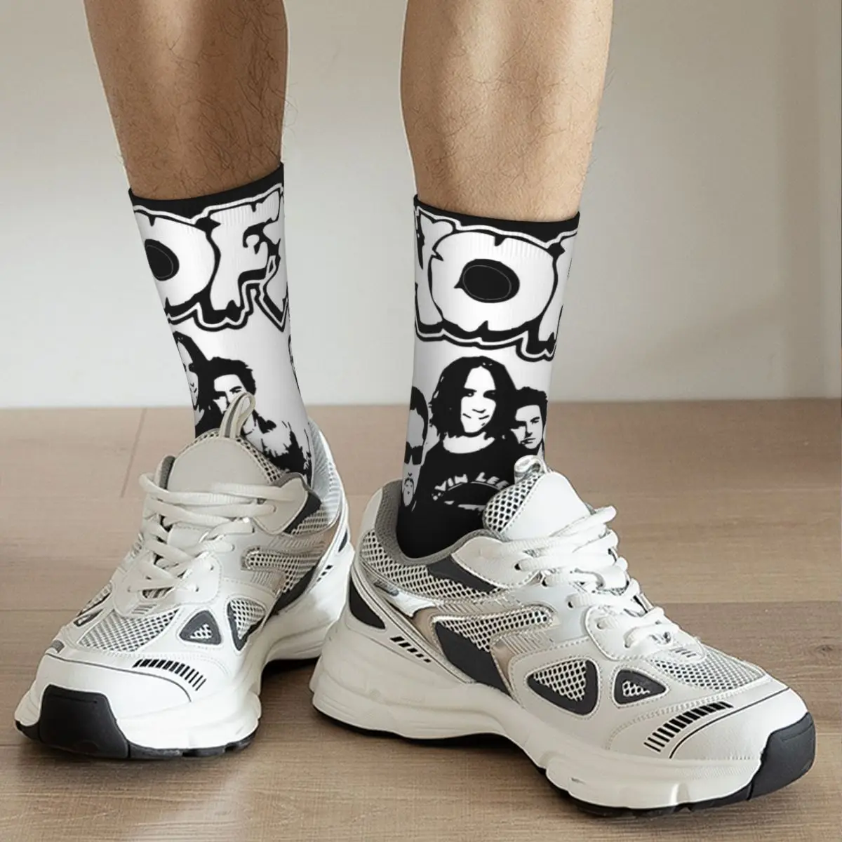 Hip-hop Nofx Punk Band Logo Theme Design basket Crew Socks prodotto All Seasons Rock Music Warm Middle Tube Socks traspirante