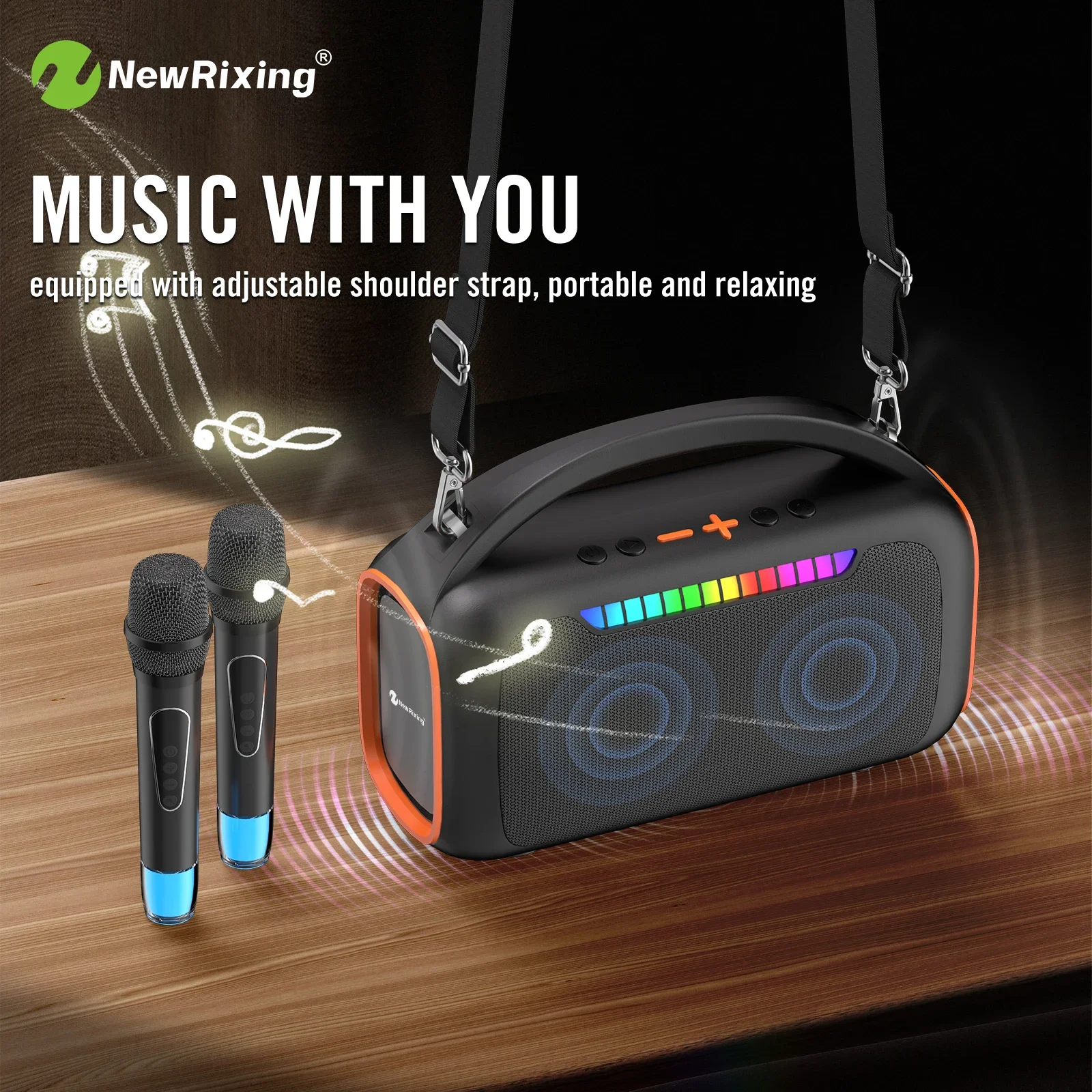 

Новые 30 Вт высокой мощности прозрачные RGB ослепительные BT колонки караоке беспроводной микрофон встроенный домашний KTV портативный аудио сабвуфер