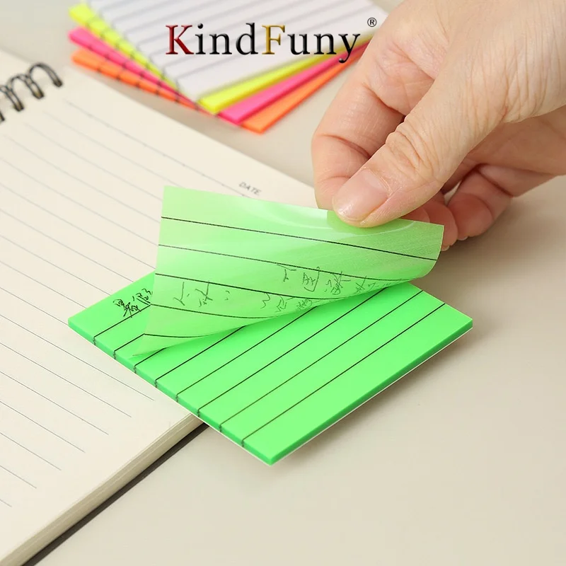 ملاحظات لاصقة في أعواد لاصقة مسطرة مشرقة، وسادات مذكرة قوية ملونة فائقة اللصق، 50 ورقة/لوحة مذكرة #3