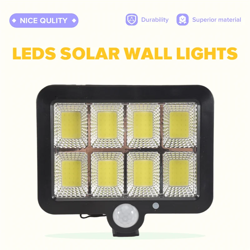 2Pc 2000 Lumen 160 Leds Solar Wall Lights IP65 Waterproof Wired Motion Sensor Security Flood Light 360 Degree Adjustable