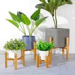 Wood Floor-Standing Bonsai Display Stand Flowerpot Holder Flower Pot Base Indoor Outdoor Home Decoration Tray Garden Supplies