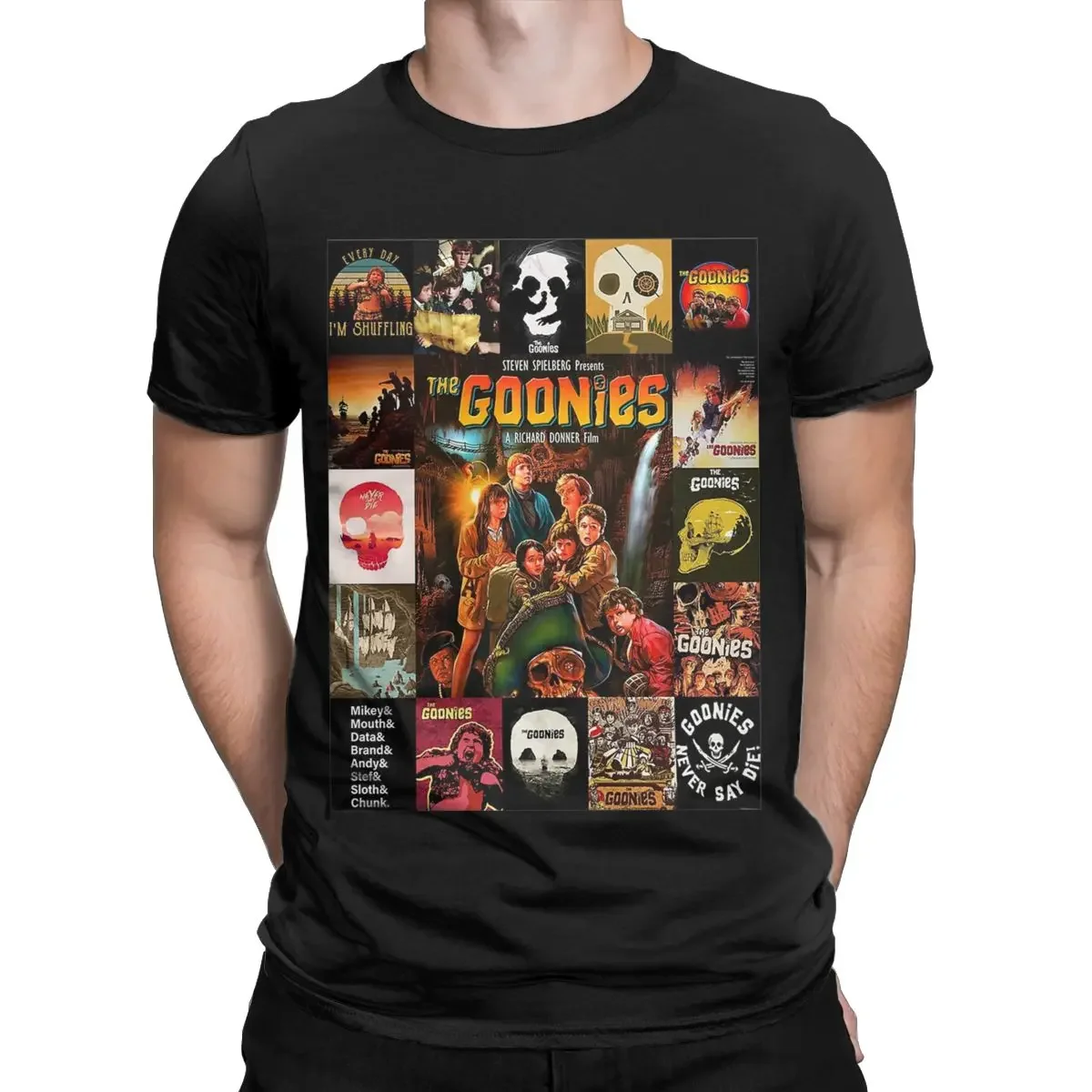 Awesome Goonies Classic Movie T-Shirts Men Round Collar 100% Cotton T Shirts Short Sleeve Tees Original Clothes