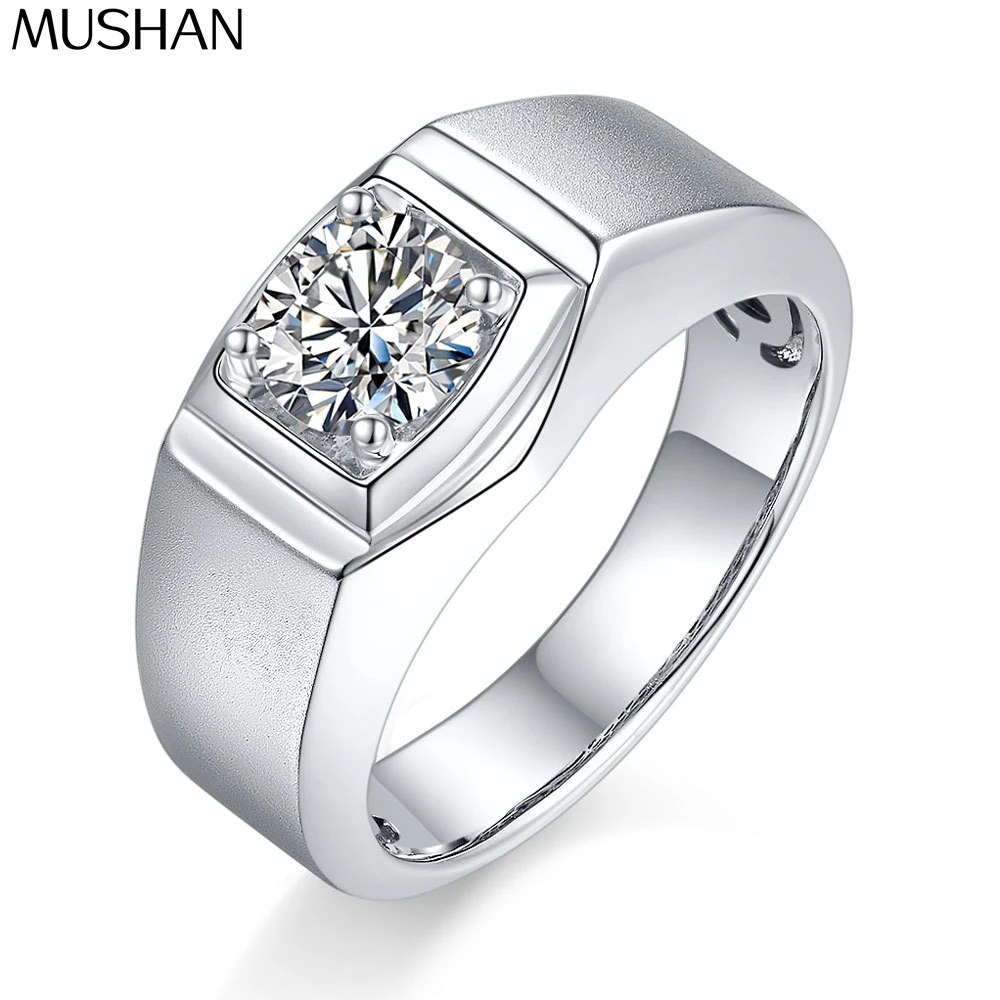 

MuShan Designer Jewelry 925 Sterling Silver Ring VVS Moissanite Birthday Ring for Partner 18K Gold Plated MST Patent Jewellery