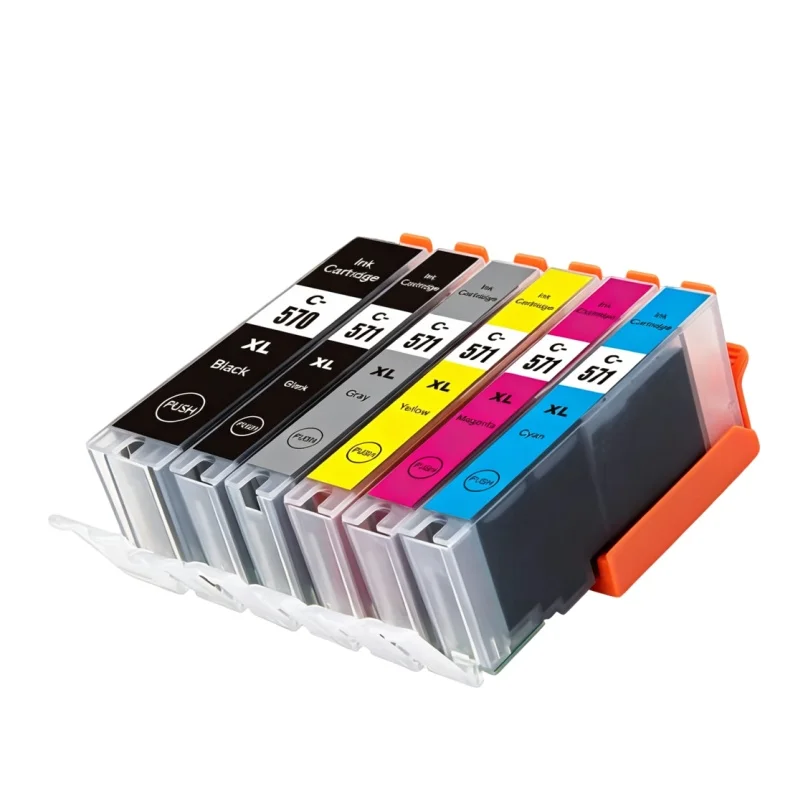 1set 6 Color Ink Cartridge For Canon PIXMA MG5750 MG5751 MG5752 MG6850 TS6050 TS5050 TS5051 Printer 570 571 PGI-570 CLI-571