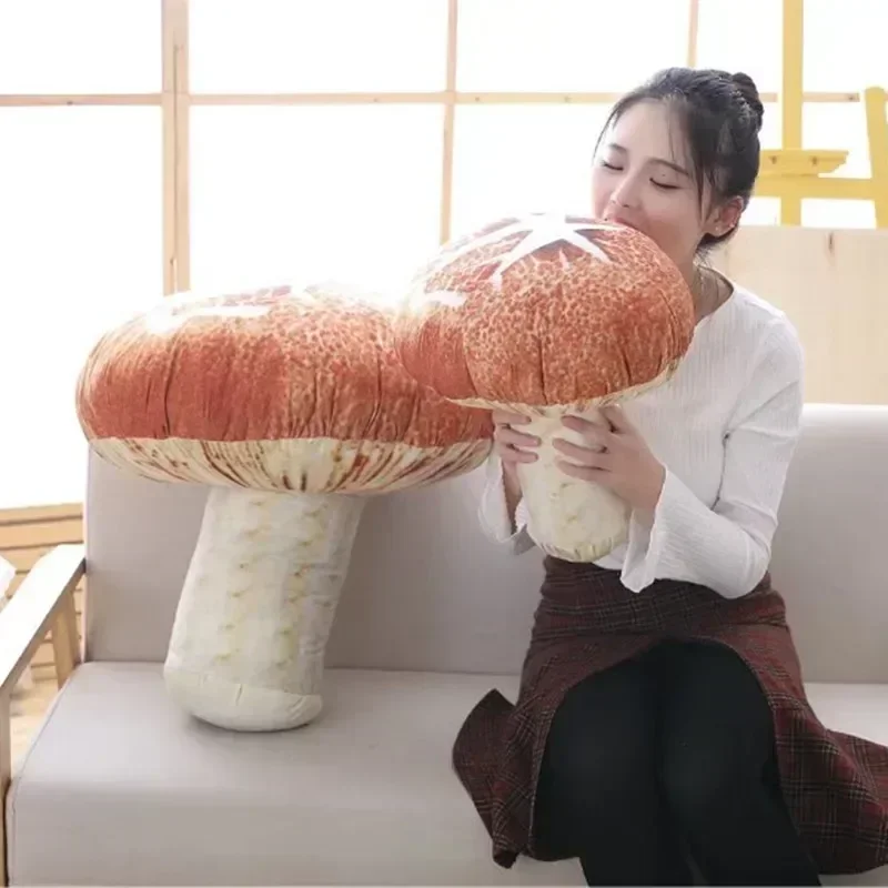 Lavável simulado cogumelo travesseiro almofada criativa planta de pelúcia frutas vegetais anti-stress presente crianças brinquedo