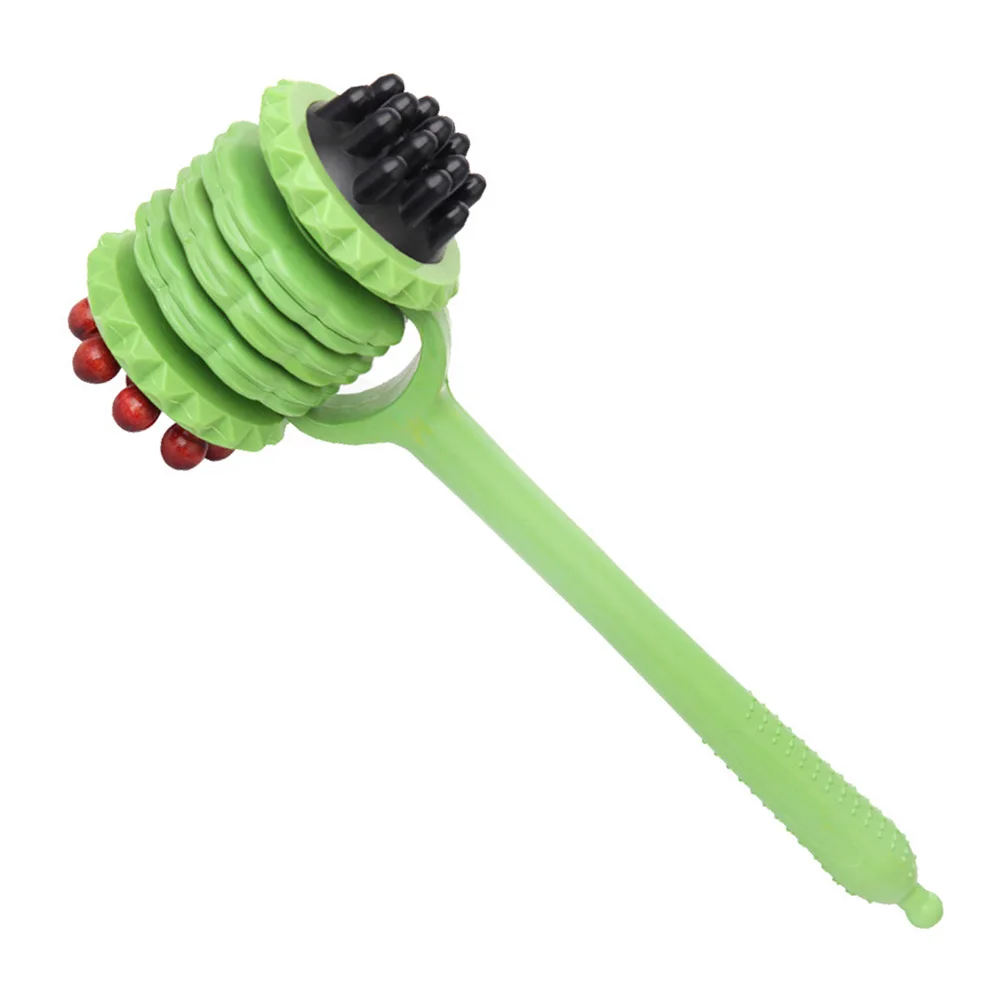

Body Roller Massager Green ABS Material Long Handle Massage Hammer for Back Waist Leg Shoulder Comfortable Relaxation Tool