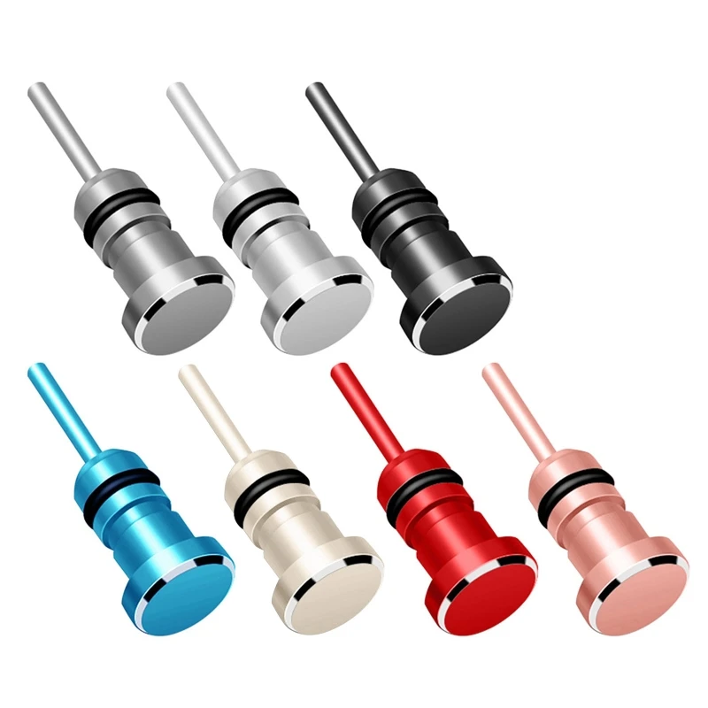 Anti Dust Plugs Assorted Colors Charging Port Cover Headphone Jack Protector 1Piece Aluminum Alloy Card Retrieve