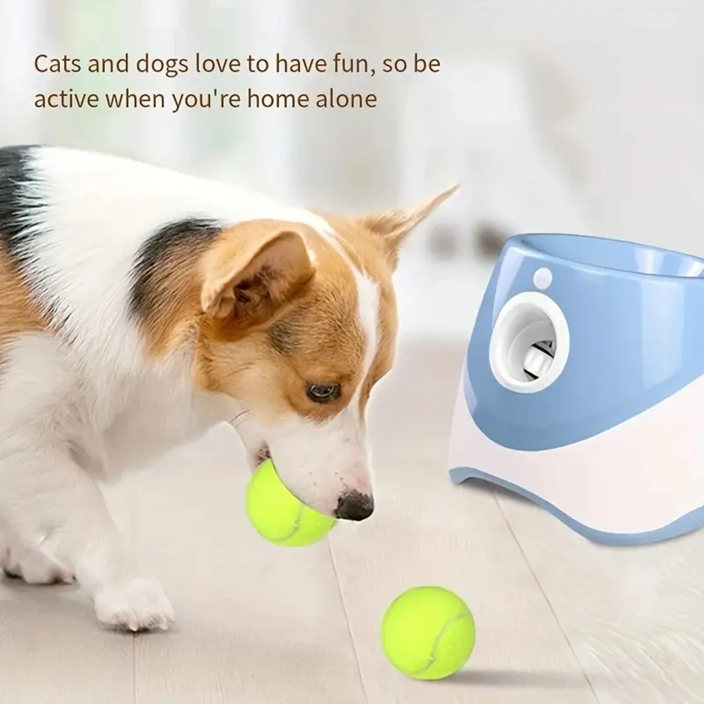 Automatic Bouncy Ball Launcher Dog Toy Pet Ball Throw Machine Toy Pet Playing Supplies