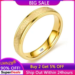 High Quality 4mm Simple Frosted Ring Fashion Never Fade Original Frosted Golden Ring Men's and Women's Gift Jewelry MSR18
