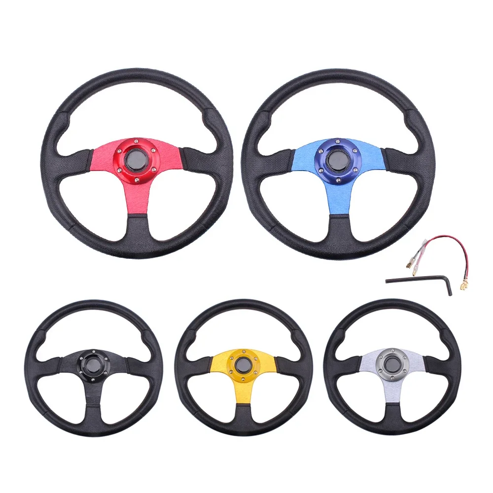 14 Inch Car Steering Wheel Universal 350mm Aluminum PU Drift Racing Game Sport Steering Wheel with Horn W/ Logo Car Accessories - view 2