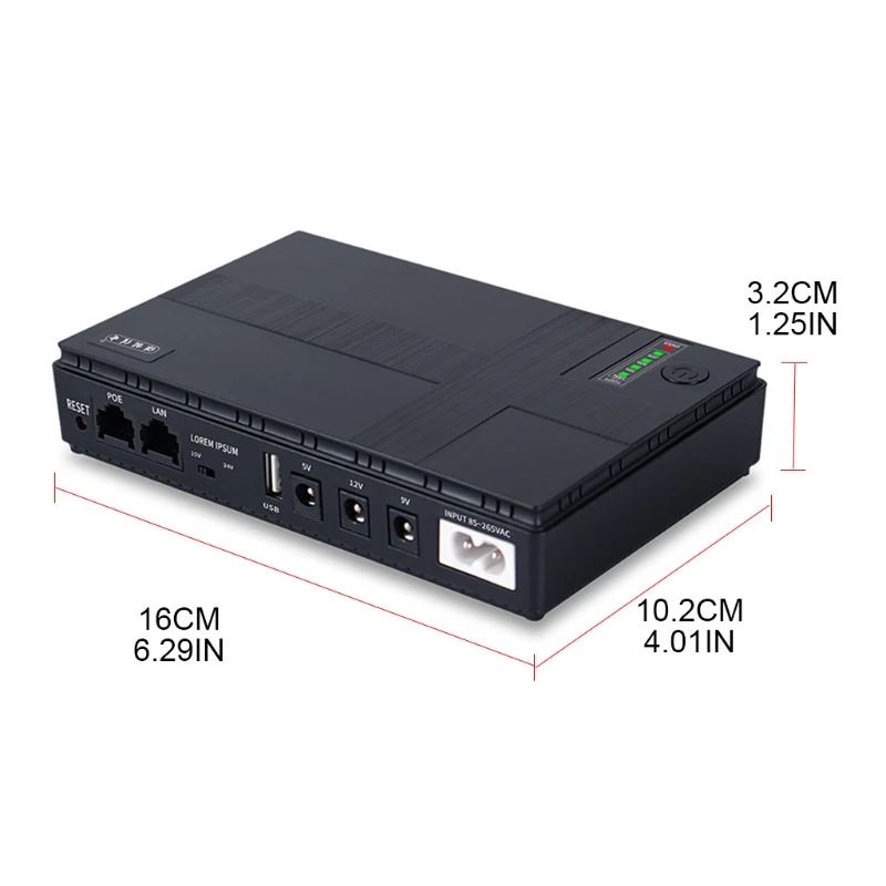 10400MAH 18W Mini Portable UPS Supply 5V 9V 12V Mini UPS Battery Backup Uninterruptible Power Supply For Wifi Router IP Cam