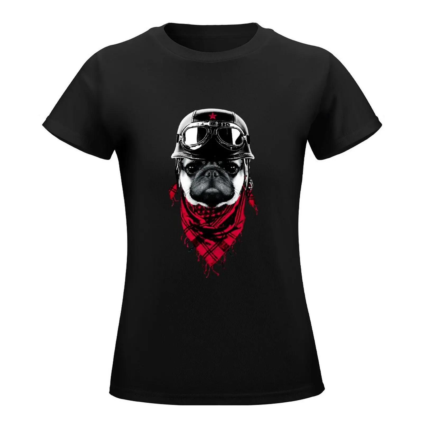 Adventurer Pug T-Shirt Female clothing female cute tops shirts graphic tees rock and roll t shirts for Women