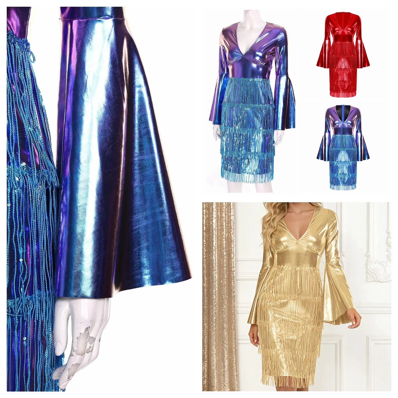 women's-tassel-fringed-1970s-disco-dress-lady-bodycon-dress-dance-nightclub-clubwear-metallic-ballroom-cocktail-party-dress