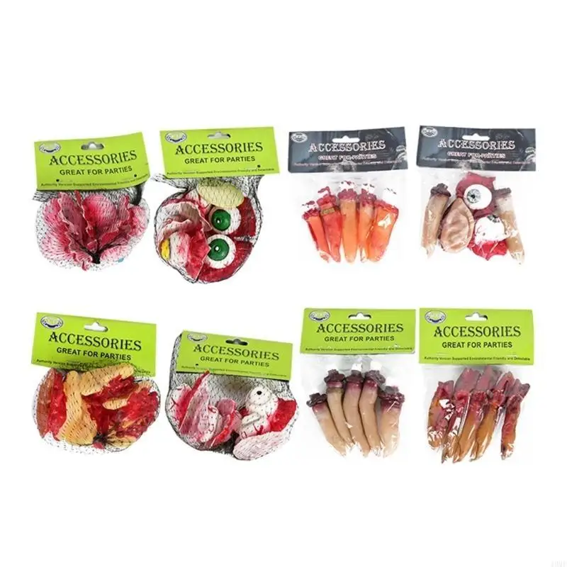 49MF أجزاء جسم دموية وهمية وجه مزيف الأعضاء البشرية مخيفة مقطوعة الرعب هالوين الدعائم المخيفة لعبة