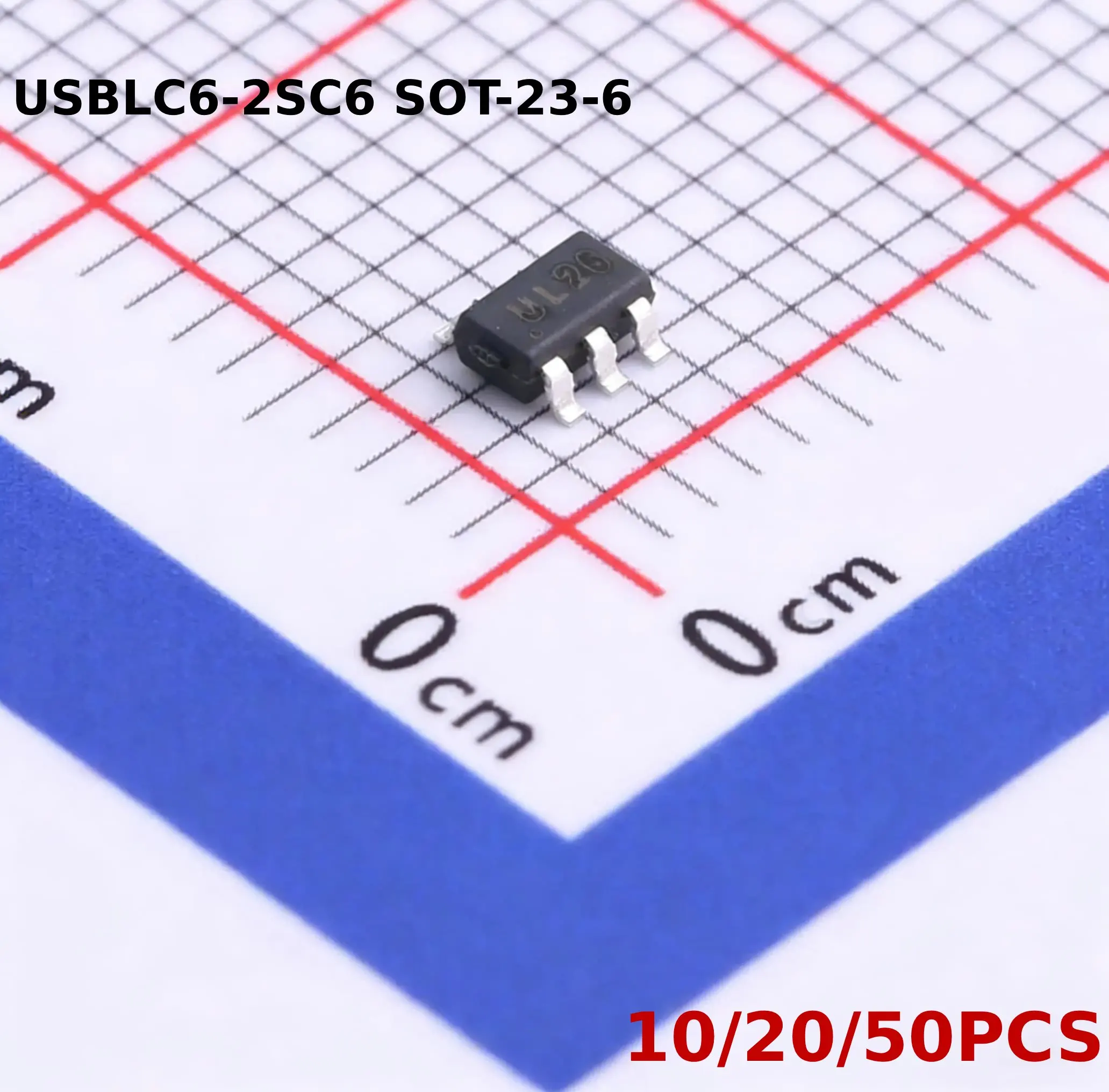 10/20/50pcs USBLC USBLC6-2SC6 SOT-23-6 USBLC6 SOT UL26 SOT23 Low Capacitor Capacitance 2-wire ESD Protection Chip IC
