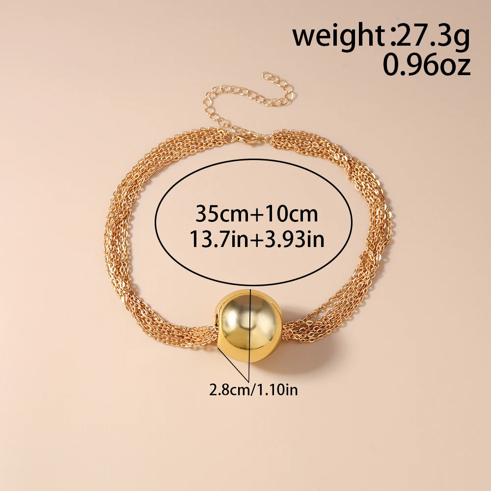 Aihua Große mehrschichtige stapelbare Perlen-Halskette, klobige Kette, Perlen-Halsreifen für Damen, modisch, Nacht, Party, Schmuck, Geschenke – Detail 11