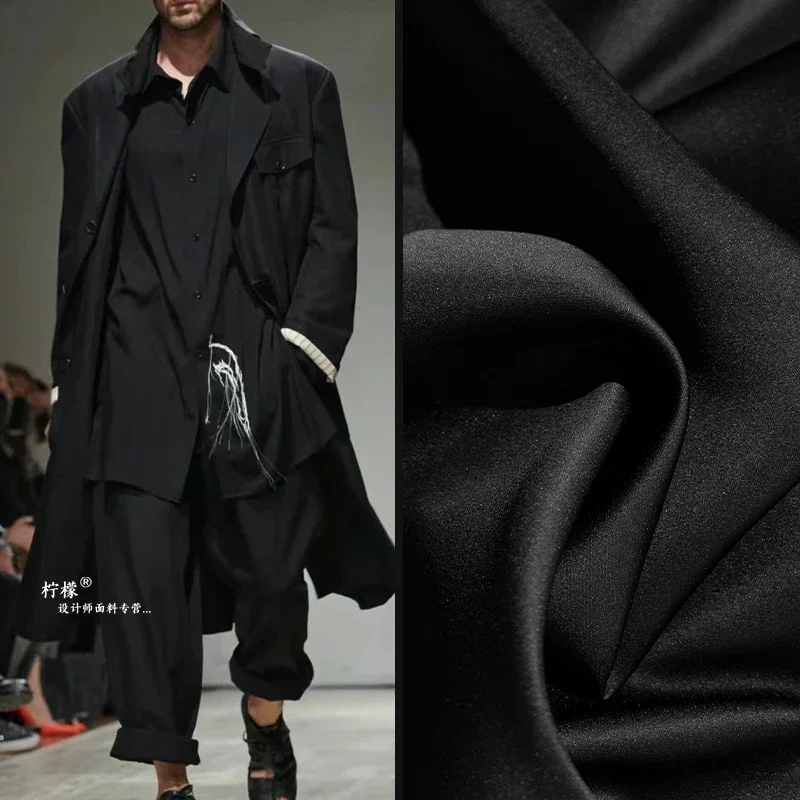 

Thick Crisp Black Wrinkle Resistant Iron Free Fabric Wholesale Cloth for Apparel Sewing By The Meter Diy Material