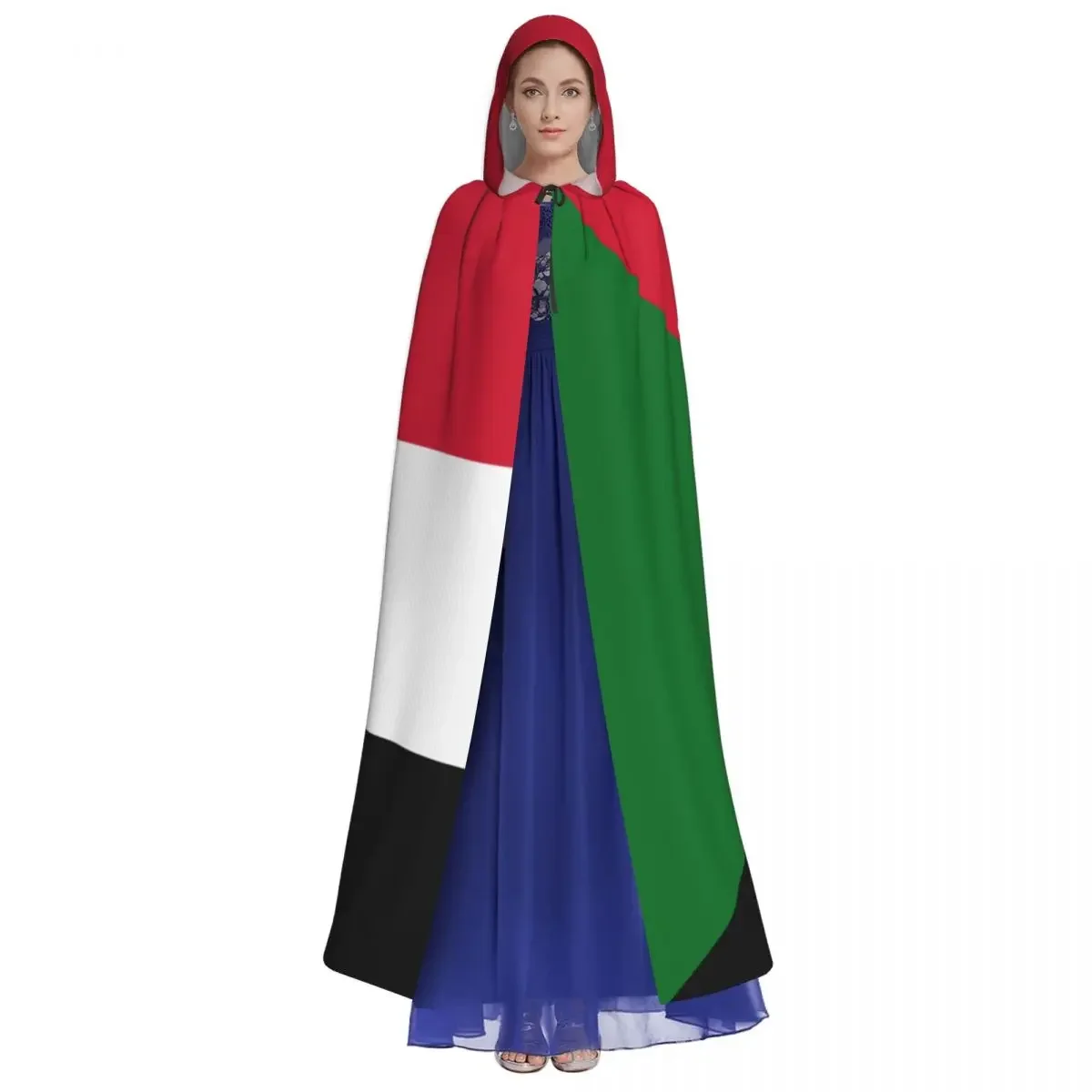 Sudan Flag Unisex Cloak with Hood Cloak Vampire Witch Cape Cosplay Costume