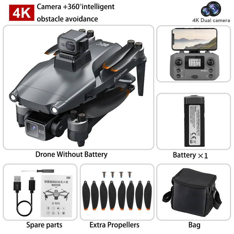 Drone L600 PRO MAX 4K Professional 5G GPS HD 3-axis Gimbal Photography Brushless Foldable Quadcopter RC Distance 3KM Drones Toys