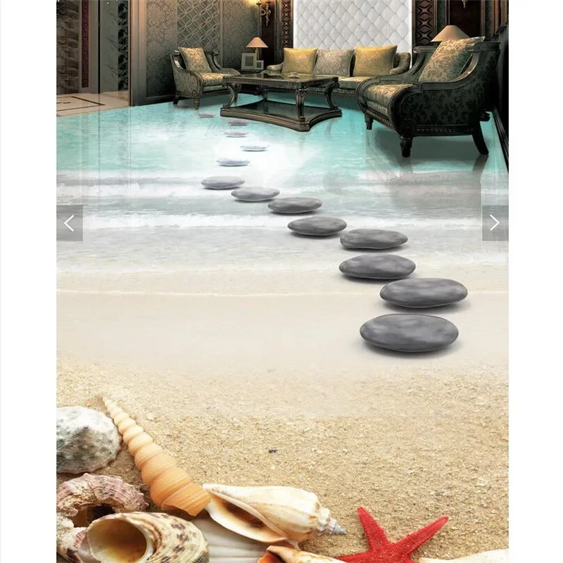 

Наклейка на стену/пол из ПВХ с изображением пляжных ракушек и камней, водонепроницаемая, для ванной, кухни, балкона, HD-качество, самоклеящаяся, для пола и стен