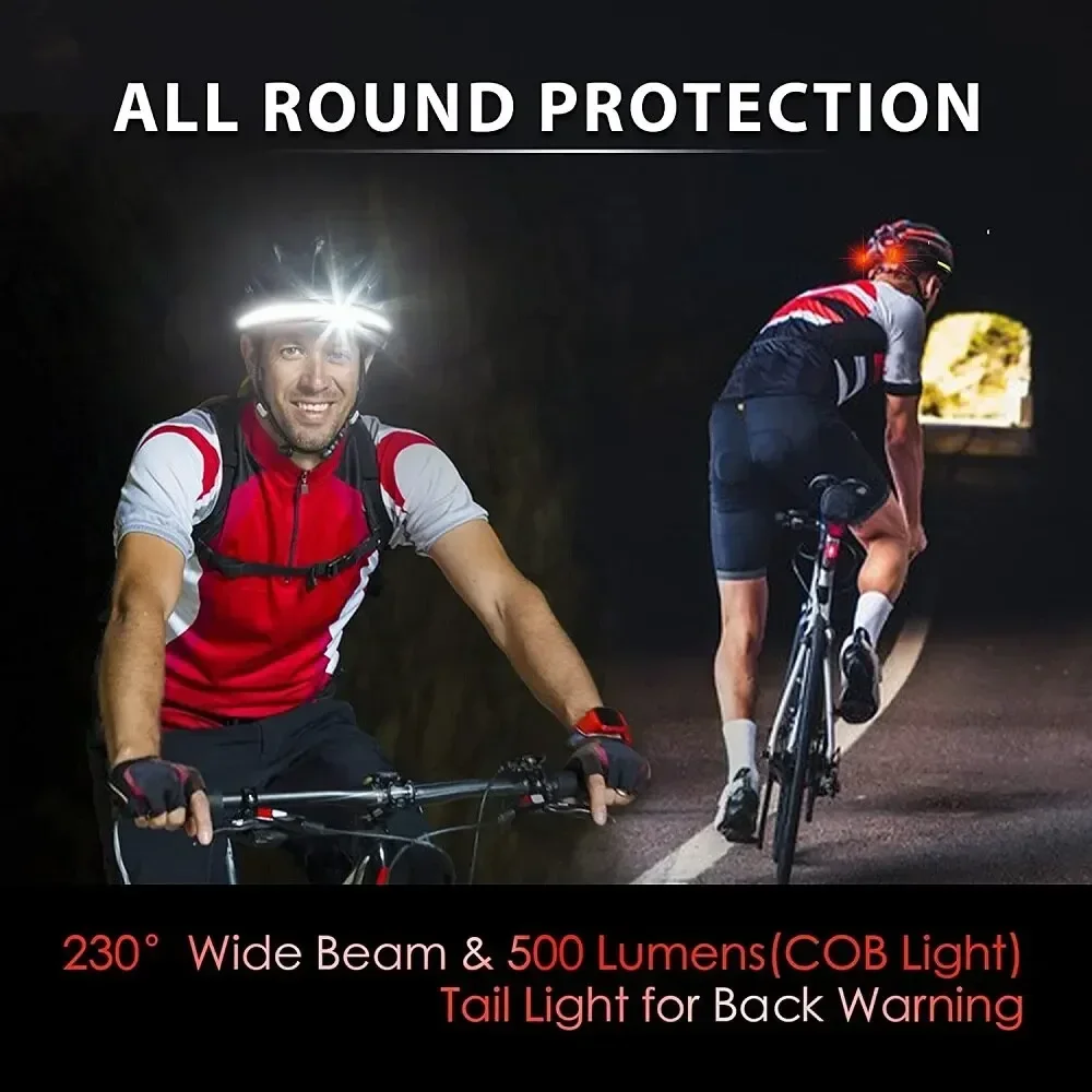 Rechargeable Portable Headlamp COB Headlight With Built-in Battery Flashlight 220° Wide Lighting Outdoor Waterproof Head Lamp