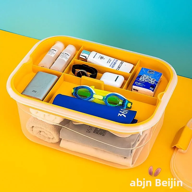 

Large Transparent Waterproof Swimming Equipment Storage Box Handheld Diving Goggles Dry Wet Separation Organizer Case