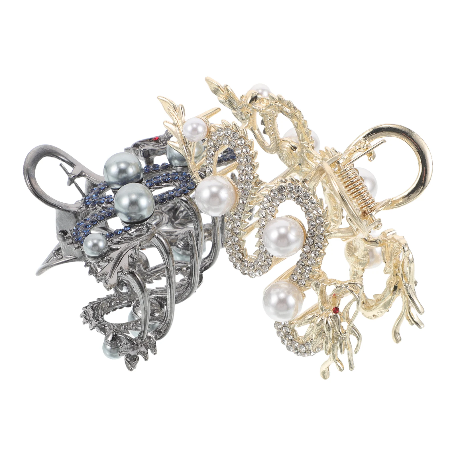 

2 pcs Dragon Shaped Hair Clips Chinese Claw Clips For Women Metal Serpentine Accessories Half Up Hairpin Lightweight Sturdy