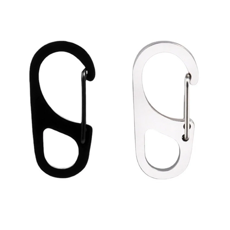 

10Pcs D-Shape Spring Clip Carabiner Hook Stainless Steels Spring Carabiner Clip for Camping, Hiking, Backpacks Belt