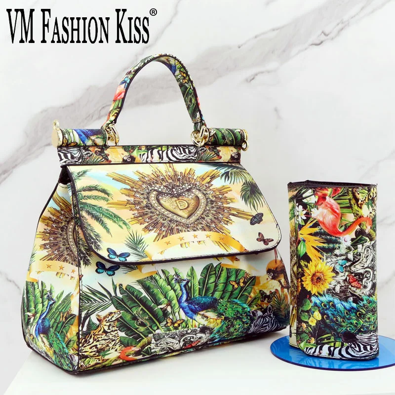 VM FASHION KISS 27 patterns Classic Crossbody Bags For Women Frame Handbags And Purses Set  Suit Printing Shoulder Totes Ladies