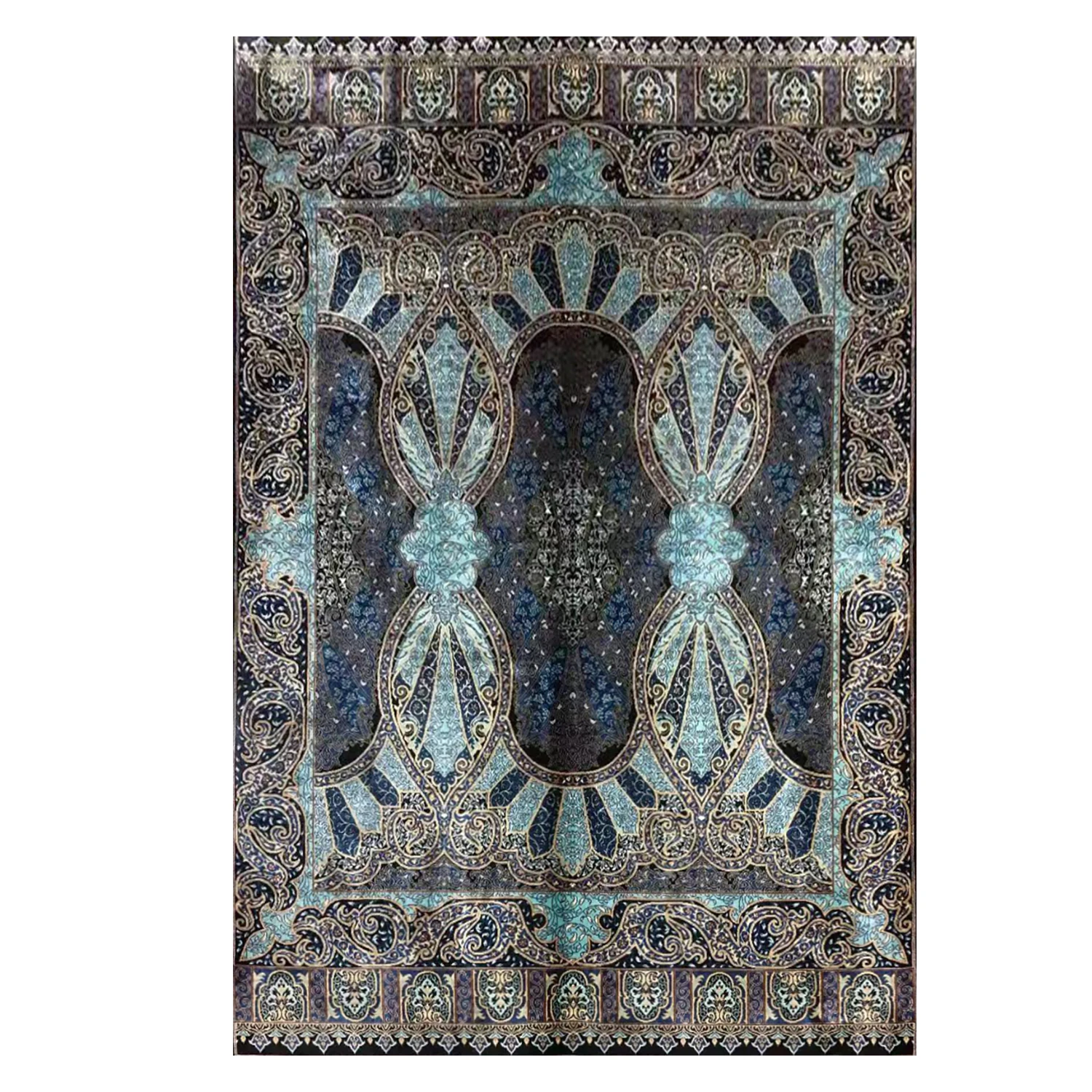 

Handmade Rugs Oriental Turkish Design Silk Rug For Living Room Carpets Size 4'X6'