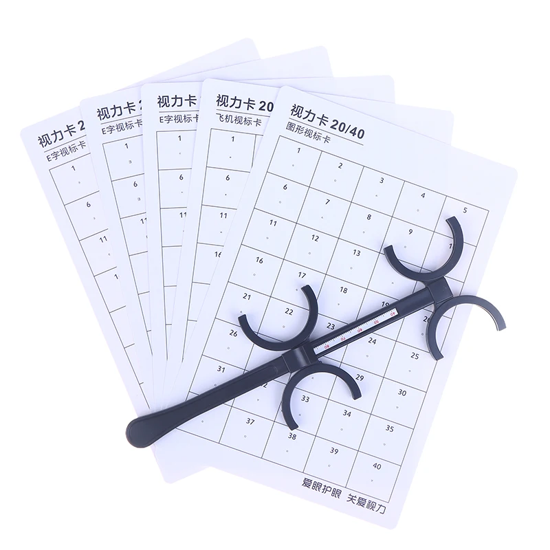Optometría con aleta óptica, lente de prueba con tapa de plástico, tarjeta de visión, instrumento de optometría con tapa para cerca de ambliopía de visión