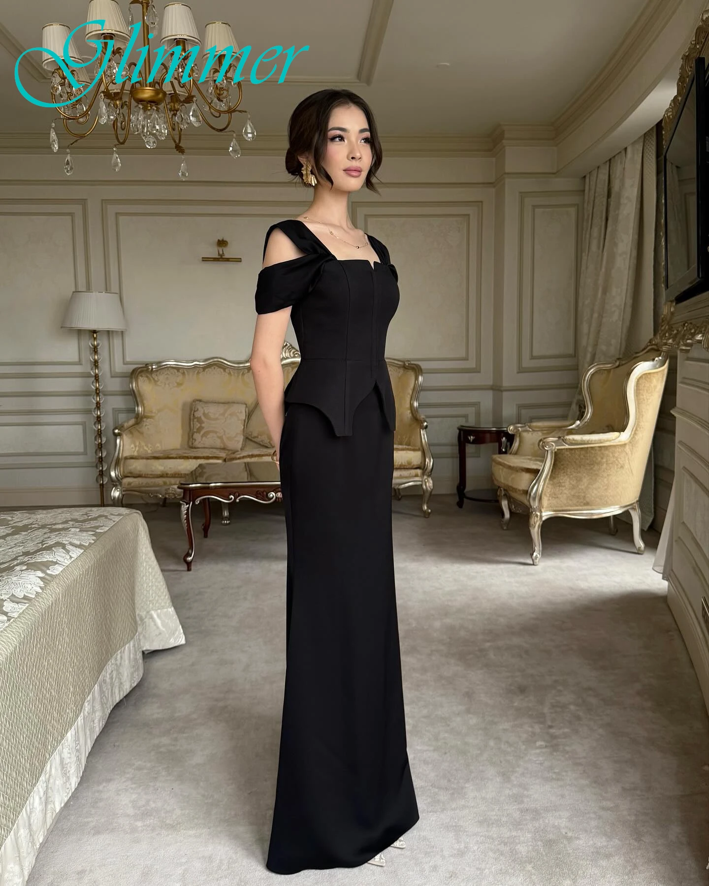 

Элегантное классическое вечернее платье с прямым квадратным воротником по индивидуальному заказу, современные платья знаменитостей высокого качества, модное нежное платье для выпускного вечера