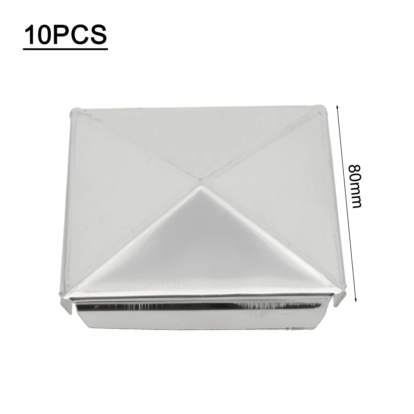 1/10Pcs Square Pipe Stainless Steel Hole Plug- Insert End Cap Decorative Pyramid Shape Post Cap Cover 40/50/60/80/100mm