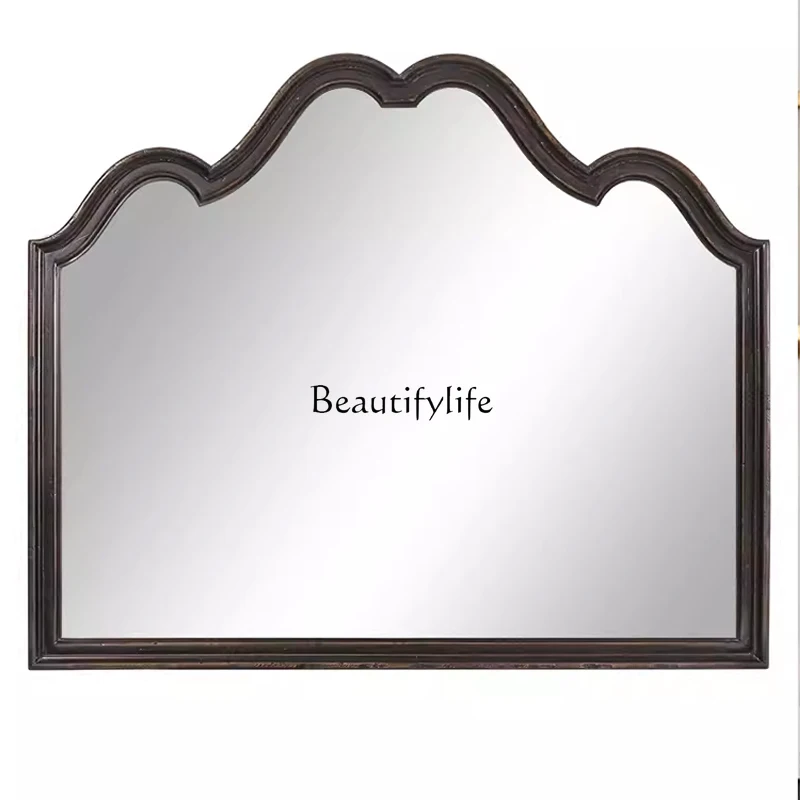 

American medieval bathroom mirror wall hanging irregular special-shaped makeup mirror