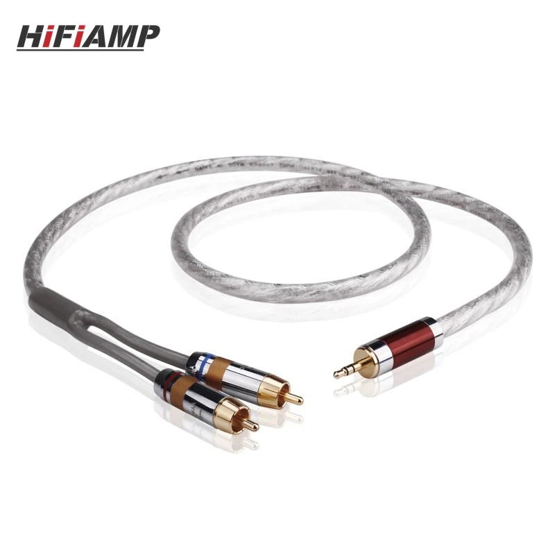 

HiFiAMP 1m/3.3ft Silver-Plated 3.5mm to RCA HiFi Audio Cable 3.5mm to RCA Splitter (YYAUDIO 3.5mm to 2 RCA Male)