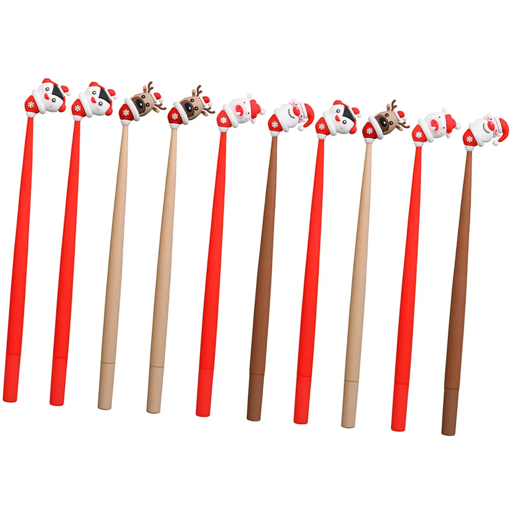 

10 Pcs Students Gel Pen Cartoon Christmas Writing Pens for Kids Universal Teacher