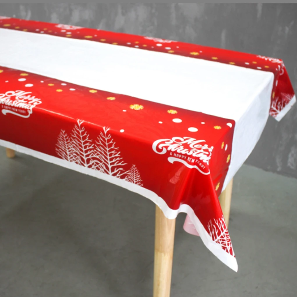 Christmas PE Tablecloth Decor Single-use Table Covers Accessories