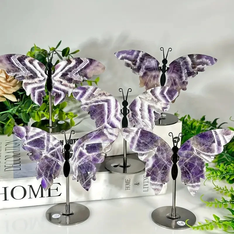 1pair Natural Crystal Butterfly Wings For Home Decoration Christmas Holiday Gift Romantic Gift Office And Home Decoration