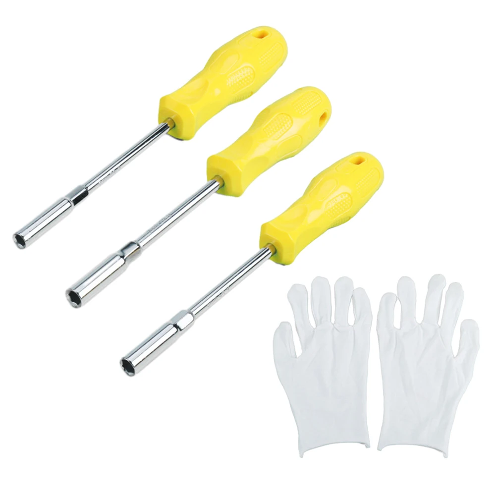 

1set Socket Wrench Screw Driver Hex Nut Hand Tool Hex Socket Screwdriver 6mm-8mm Yellow/Silver Hand Tools Parts Accessories