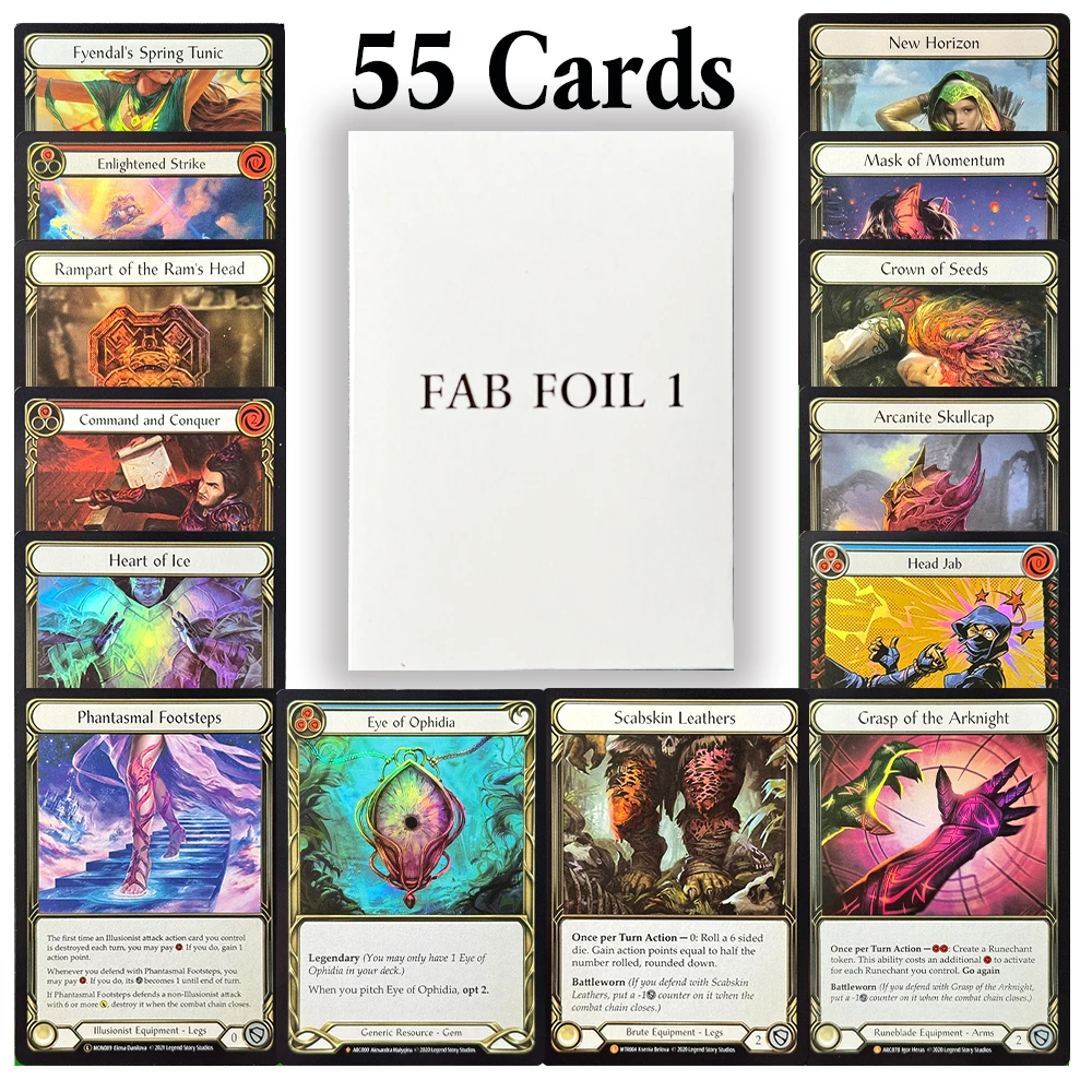 

55 шт./компл. FAB Foil 1 весь набор Proxy Foil Game TCG Cards Eye of Ophidia New Horizo Blood of the Dracai Command and Conquer Cards